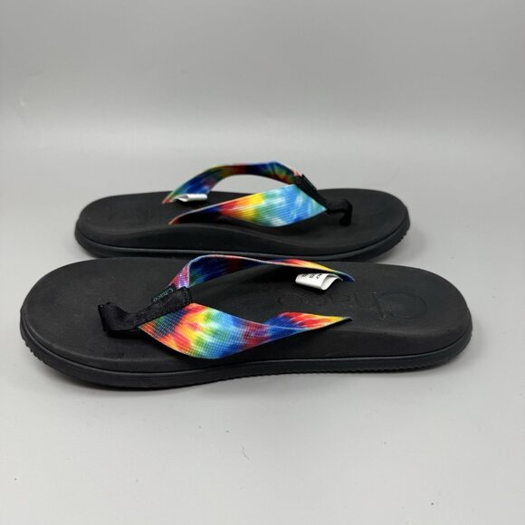 Chaco Chillos Womens Rainbow Tie Dye Flip Flop Thong Sandals Size 8 - Picture 2 of 8